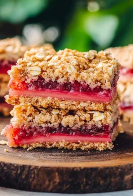 Amish Oatmeal Rhubarb Bars (with crumb topping)