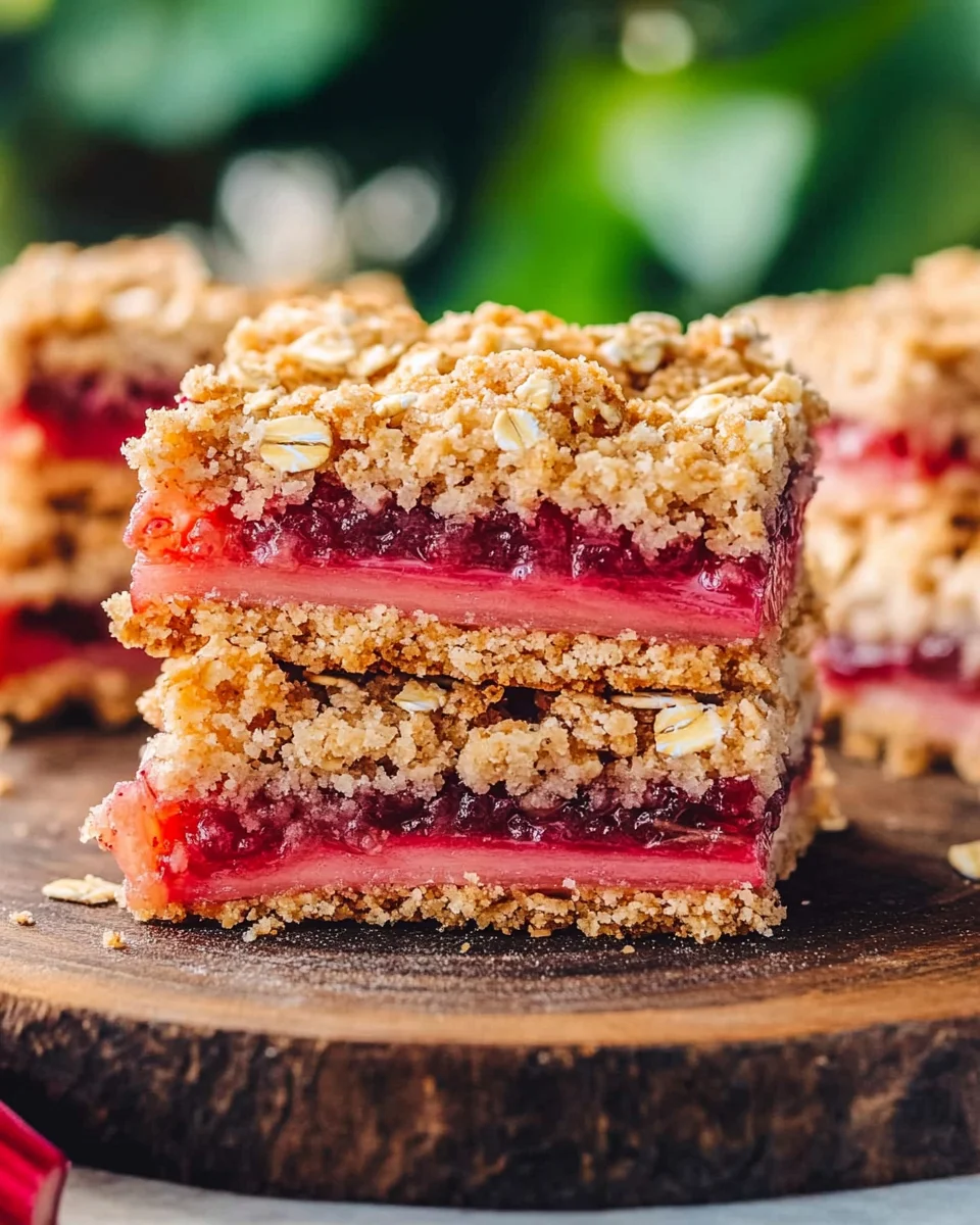 Amish Oatmeal Rhubarb Bars (with crumb topping)