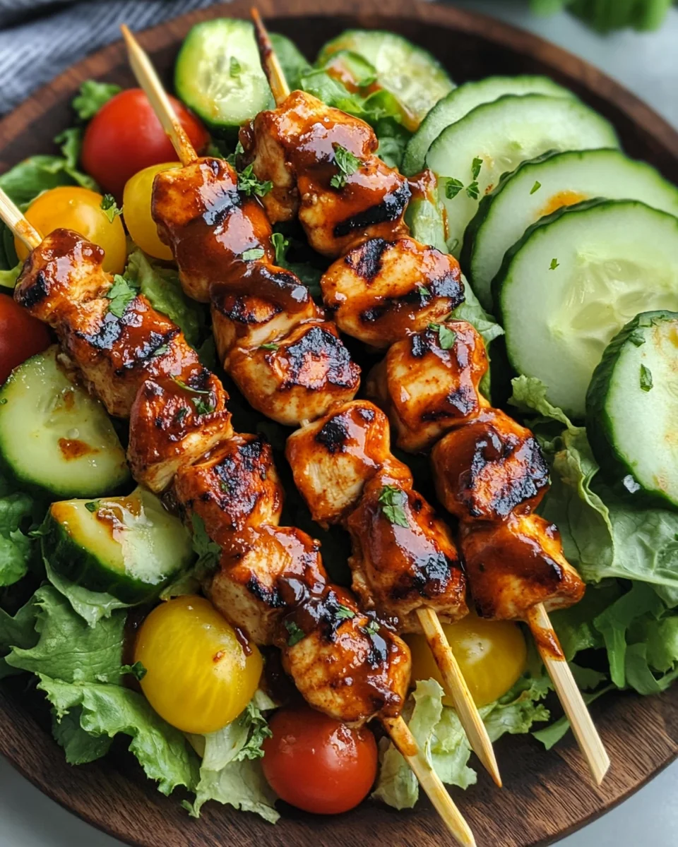 BBQ Chicken Skewer Salad