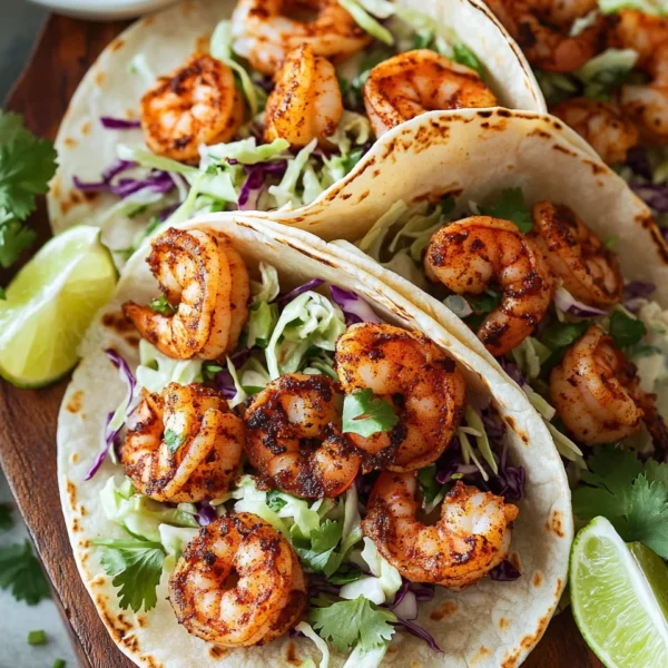Blackened Shrimp Tacos with Slaw