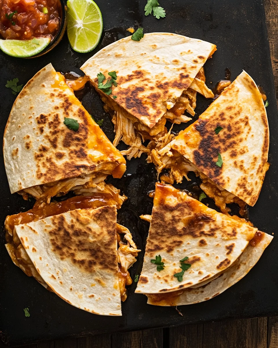 Blackstone Hot Honey BBQ Chicken Quesadillas