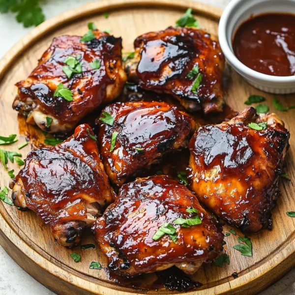 Caramelized BBQ Chicken Thighs in the Oven
