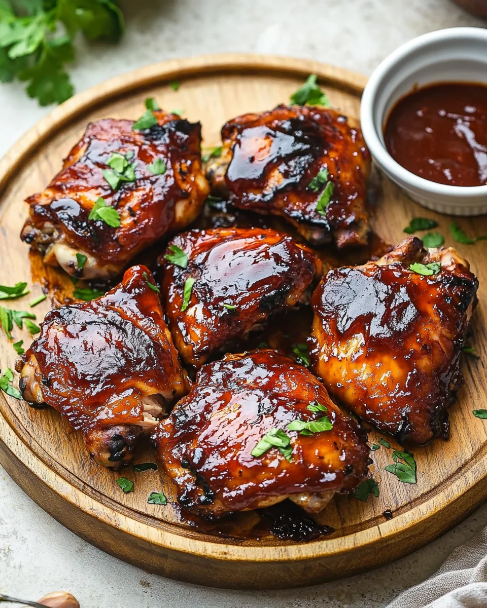 Caramelized BBQ Chicken Thighs in the Oven