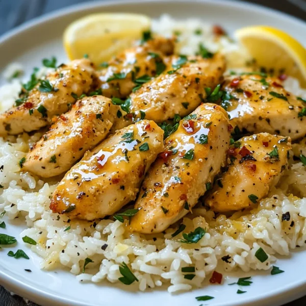 Chicken Scampi with Garlic Parmesan Rice