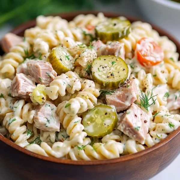 Dill Pickle Tuna Pasta Salad
