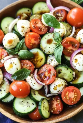 Fresh Cucumber Caprese Salad