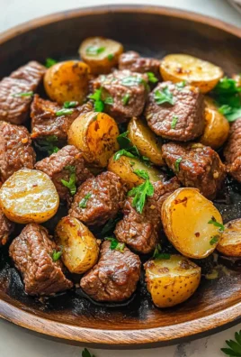 Garlic Butter Beef Bites with Potatoes