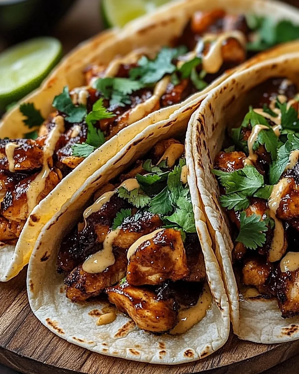 Garlic Butter Honey BBQ Chicken Tacos: Sweet, Savory & Irresistible!