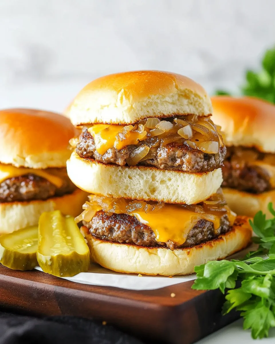 Hawaiian Roll Cheeseburger Sliders