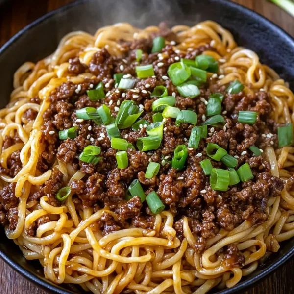 Mongolian Ground Beef Noodles