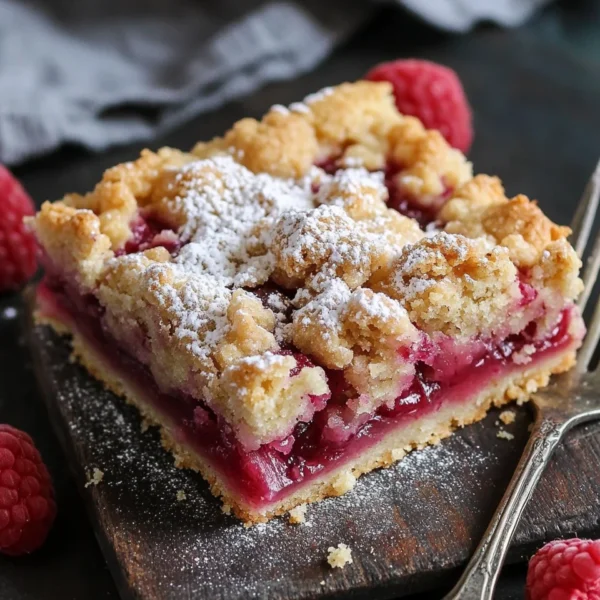 Rhubarb Shortbread Streusel Bars