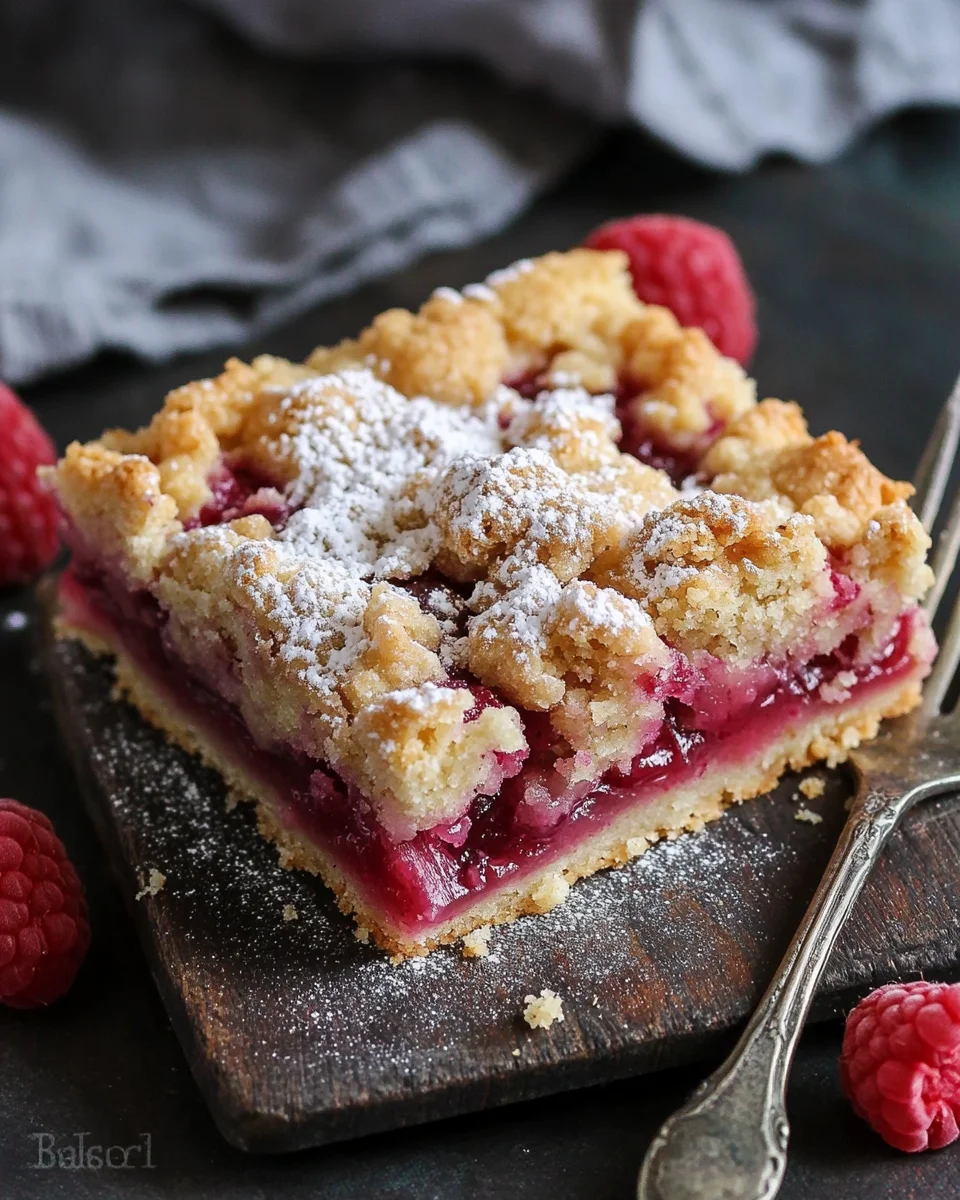 Rhubarb Shortbread Streusel Bars
