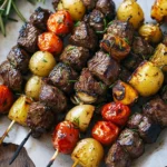 Rosemary Garlic Steak Kebabs