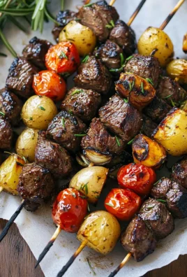 Rosemary Garlic Steak Kebabs