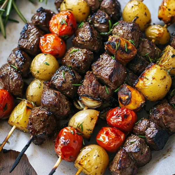 Rosemary Garlic Steak Kebabs