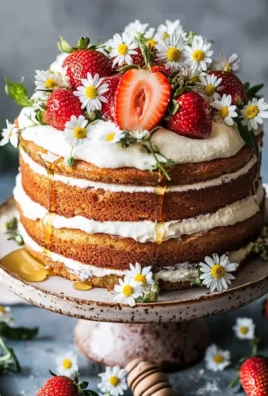 Strawberry Chamomile Naked Cake