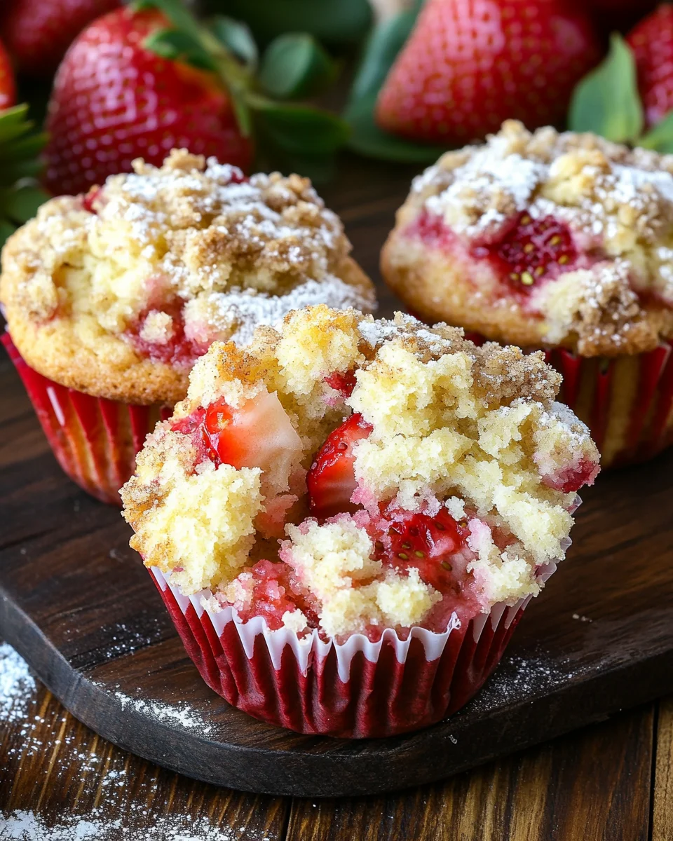 Strawberry Cream Cheese Muffins with Streusel Crumb Topping