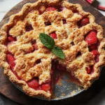 Strawberry Rhubarb Pie with Crumb Topping