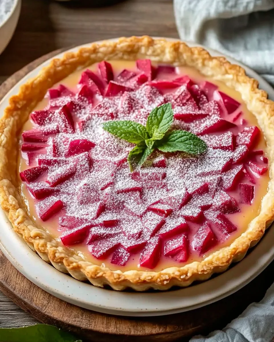 Sweet Rhubarb Custard Tart
