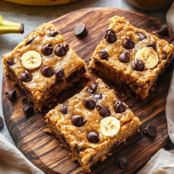 4 Ingredient Peanut Butter Banana Bars Recipe