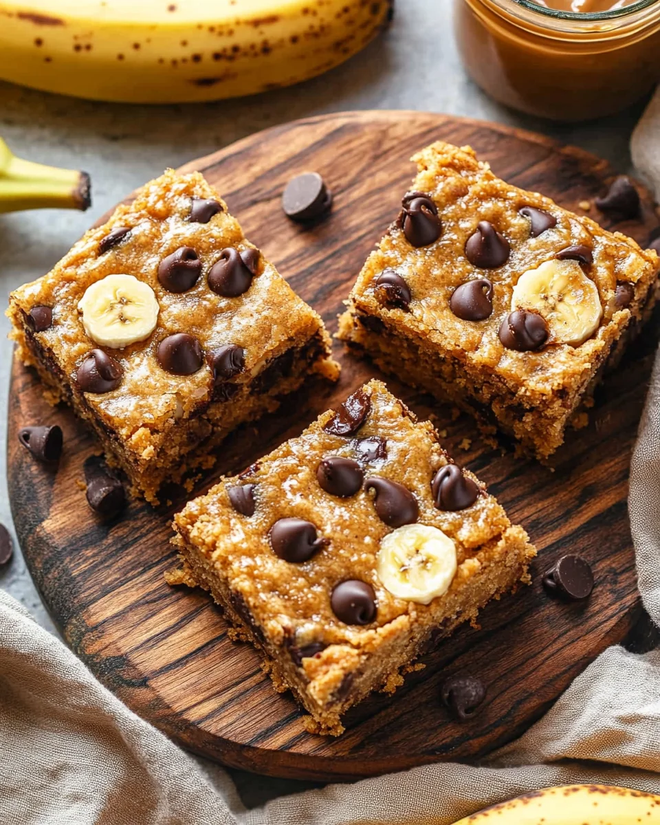 4 Ingredient Peanut Butter Banana Bars Recipe