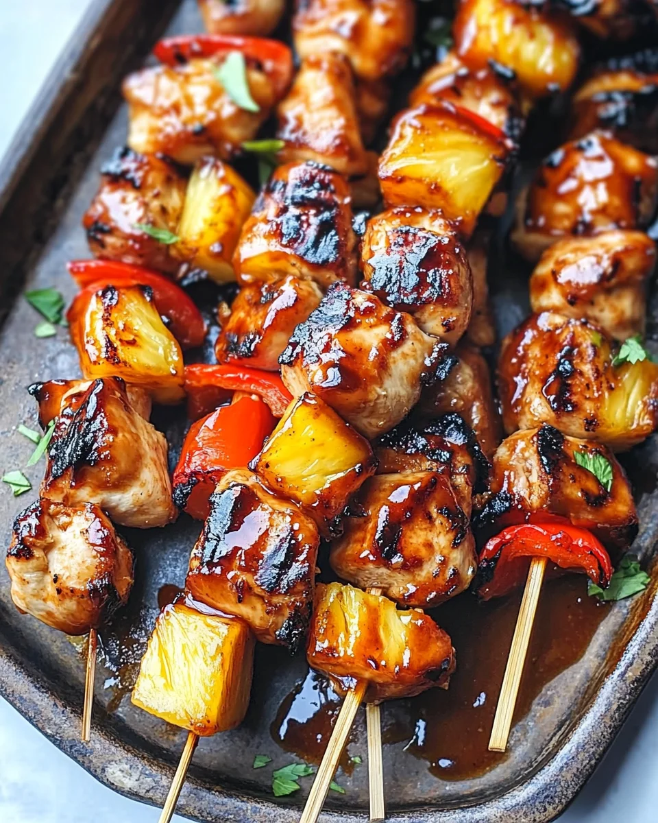 BBQ Pineapple Chicken Kabobs