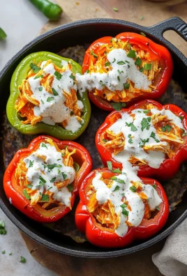 Buffalo Chicken Stuffed Peppers (Dairy-Free & Low Carb)