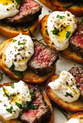 Burrata and Steak Crostini
