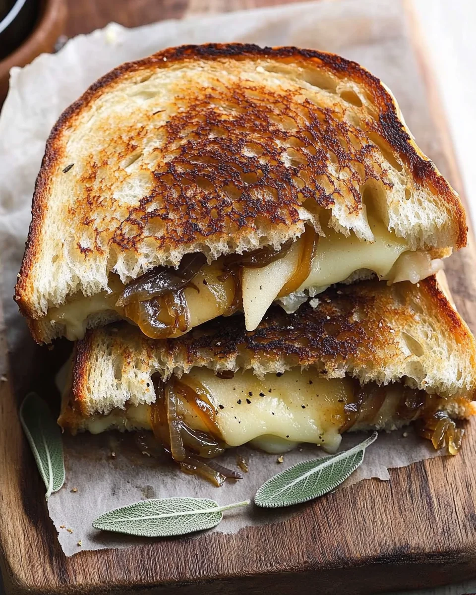 Caramelized Onion and Apple Grilled Cheese Sandwich