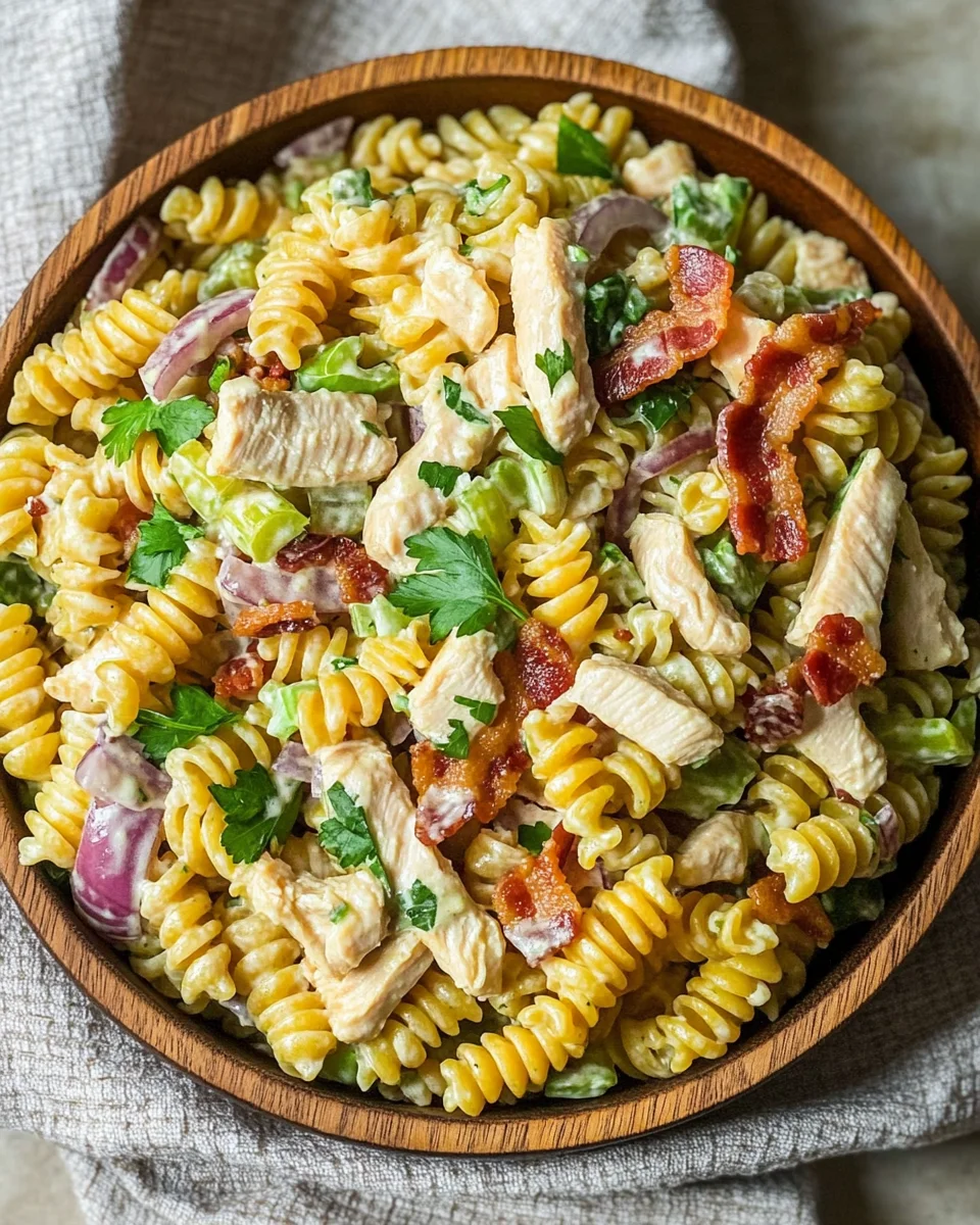 Chicken Bacon Ranch Pasta Salad