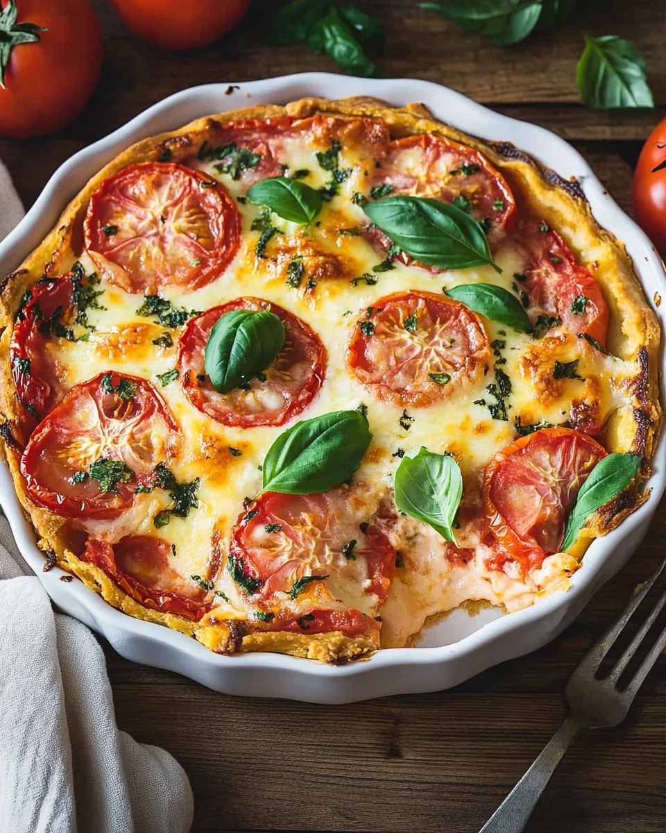 Easy Crustless Tomato Pie