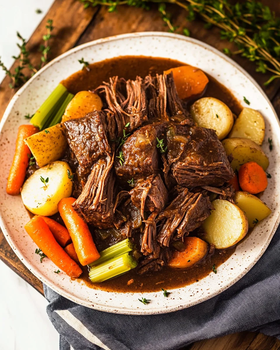 Easy Slow Cooker Pot Roast Recipe With Vegetables