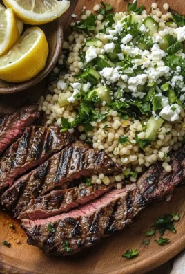 Grilled Skirt Steak with Lemon Herb Couscous Salad