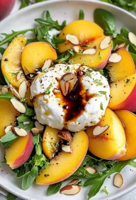 Peach Burrata Salad with Balsamic Drizzle