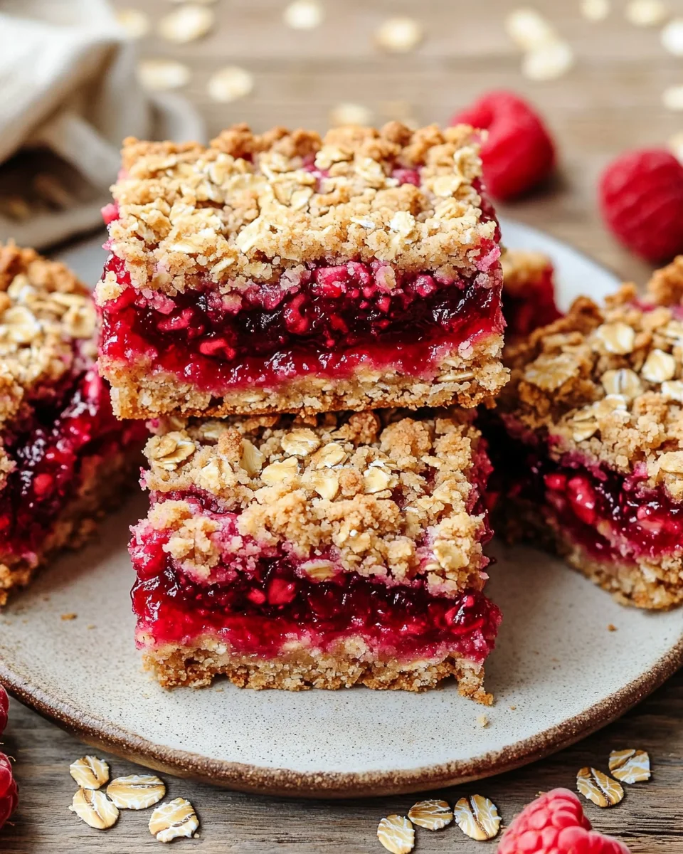 Raspberry Oatmeal Crumble Bars