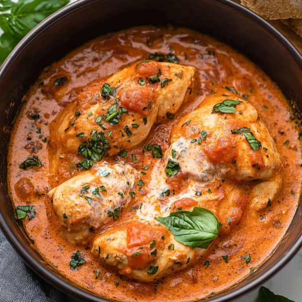 Slow Cooker Creamy Tomato Basil Chicken