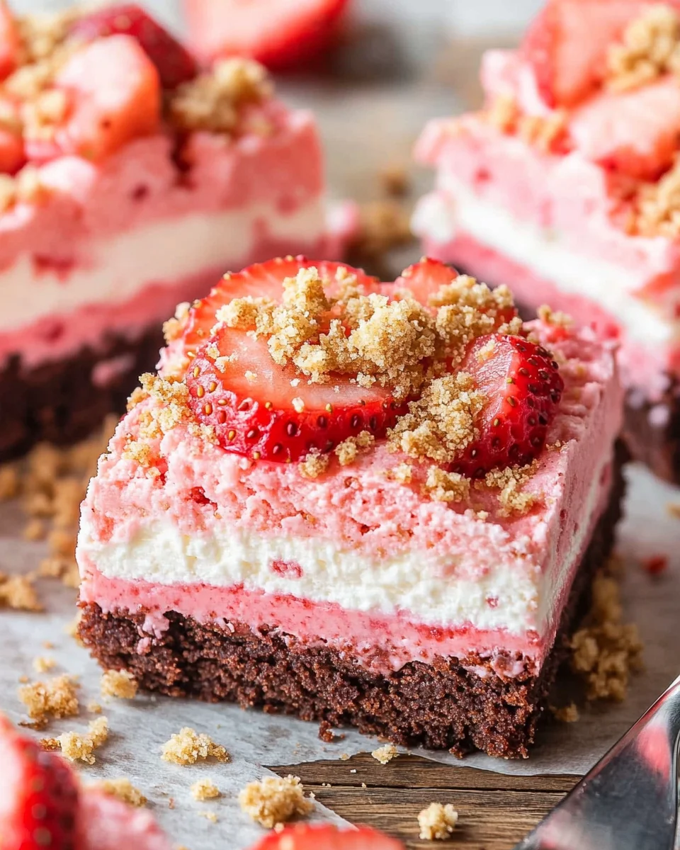 Strawberry Shortcake Brownies