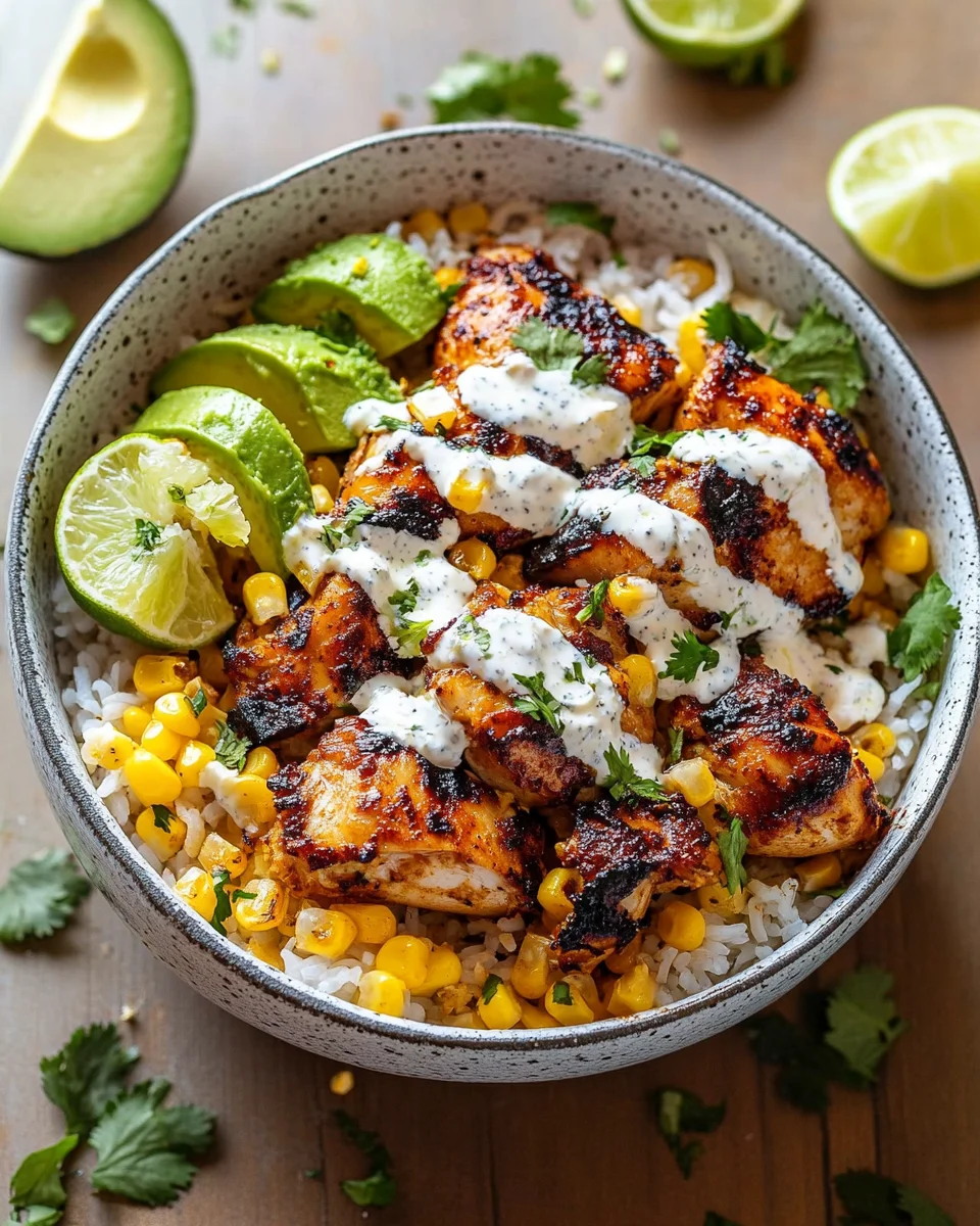 Street Corn Chicken Rice Bowl