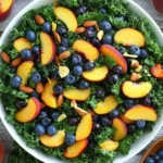 Summer Peach Blueberry Kale Salad