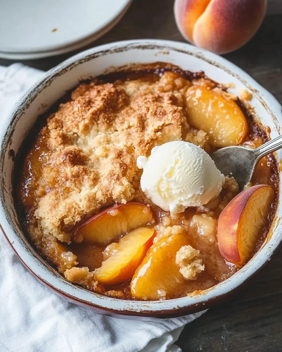 The Easiest Southern Peach Cobbler