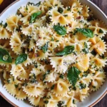 Basil Pasta with Lemon Garlic Butter Sauce