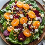 Beet Salad with Spinach and Honey-Mustard Lemon Dressing
