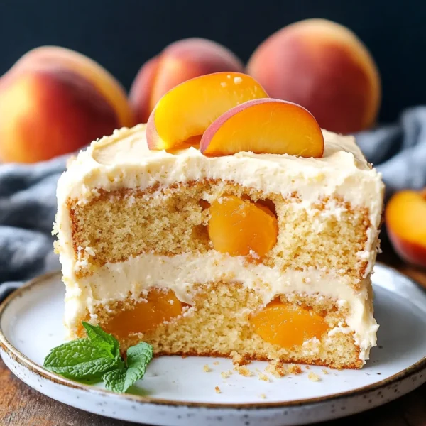 Best Peach Cake with Brown Sugar Frosting