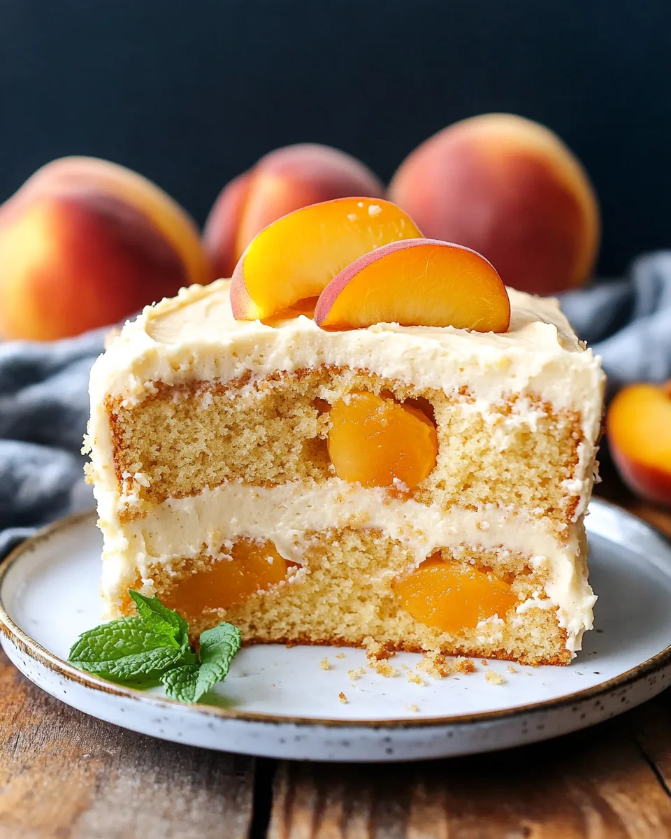 Best Peach Cake with Brown Sugar Frosting