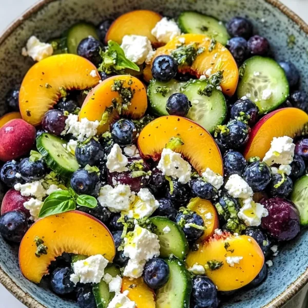 Blueberry Peach Feta Salad