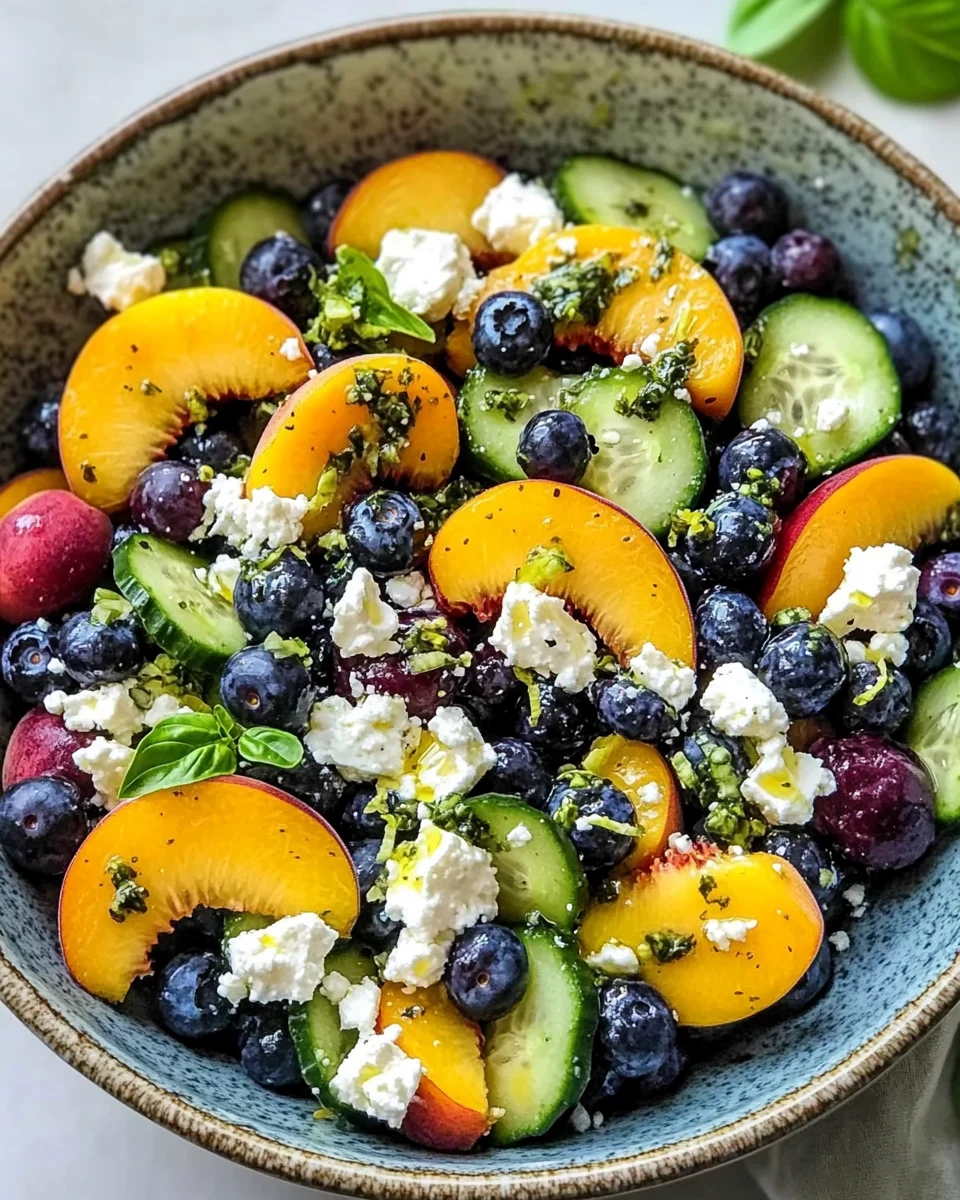Blueberry Peach Feta Salad
