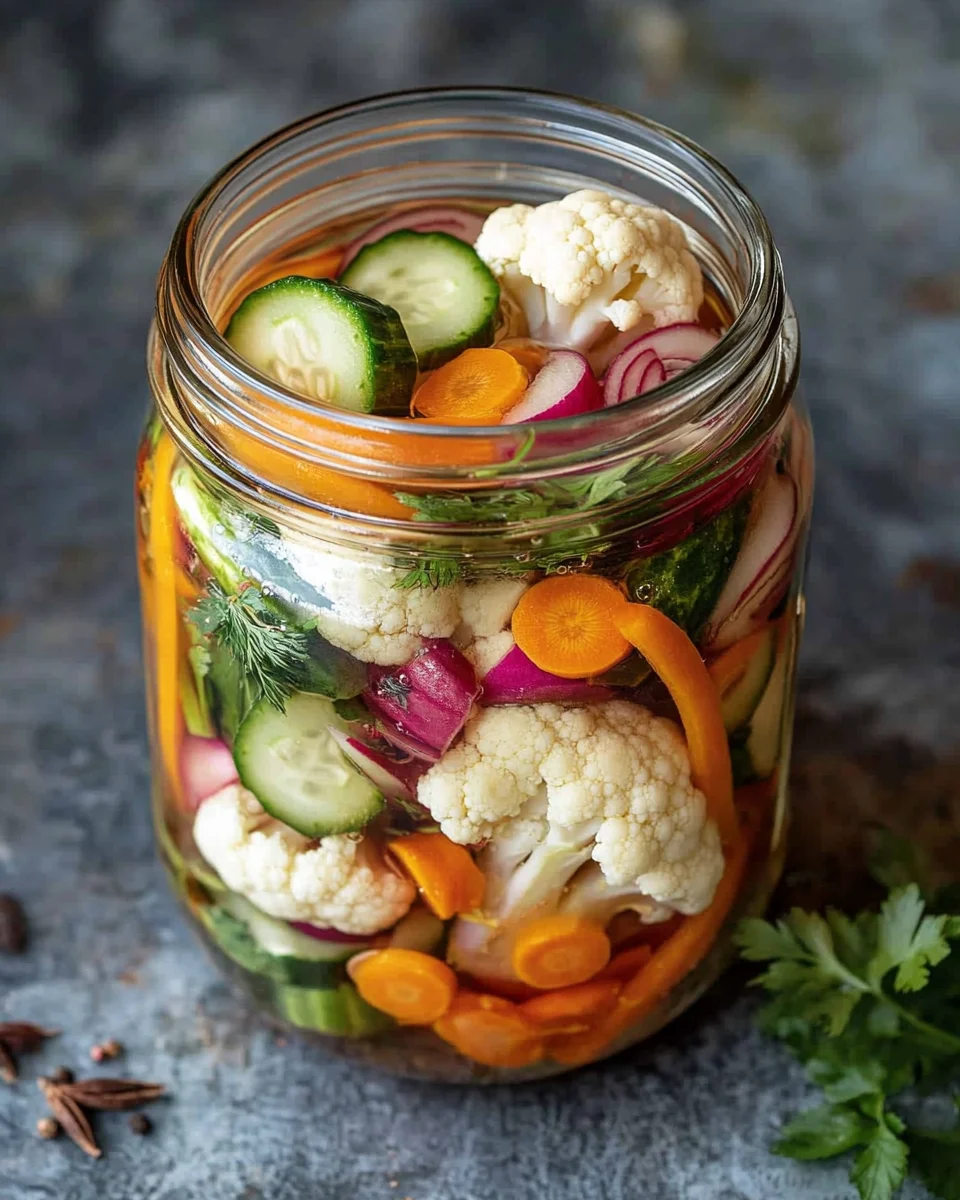 Easy Refrigerator Pickled Vegetables Recipe - Quick & Tangy!