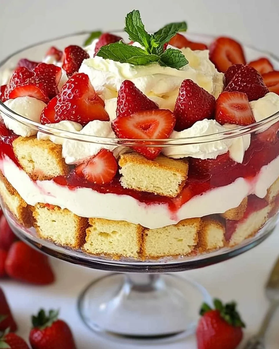 Easy Strawberry Trifle with Pound Cake