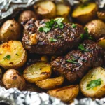 Garlic Butter Steak and Potato Foil Packets