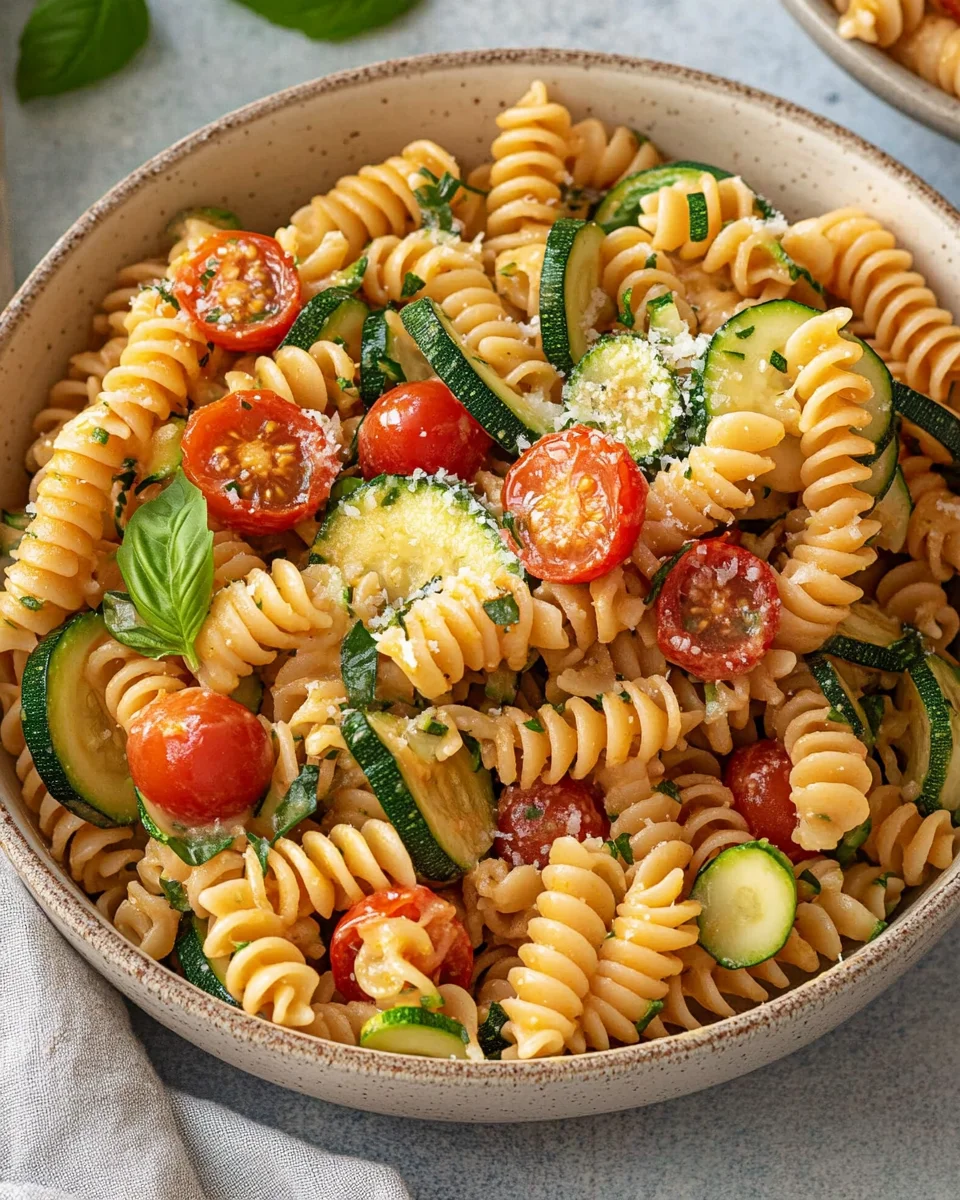 Healthy Tomato Zucchini Pasta